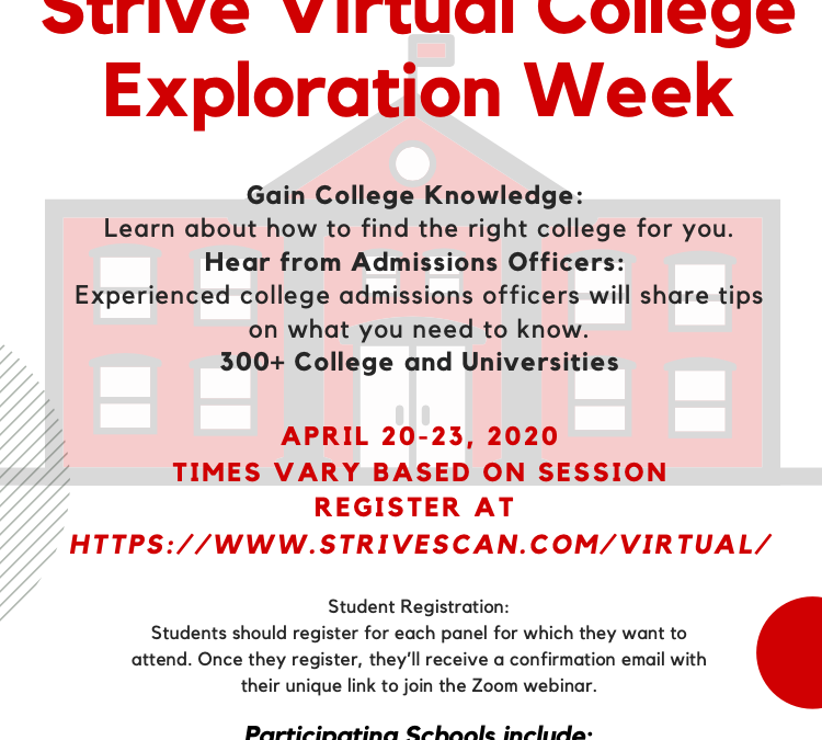 Sign Up for Strive Virtual College Exploration Week